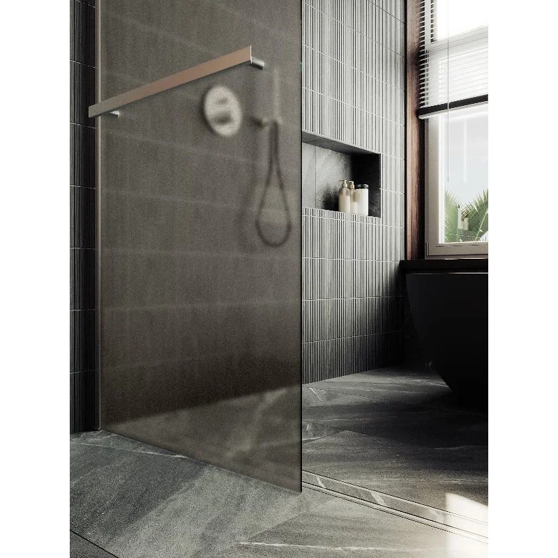 Душевая перегородка Maybah Glass MGD-728-5ш 790x1950 в широком профиле Хром матовый стекло бронзовое матовое