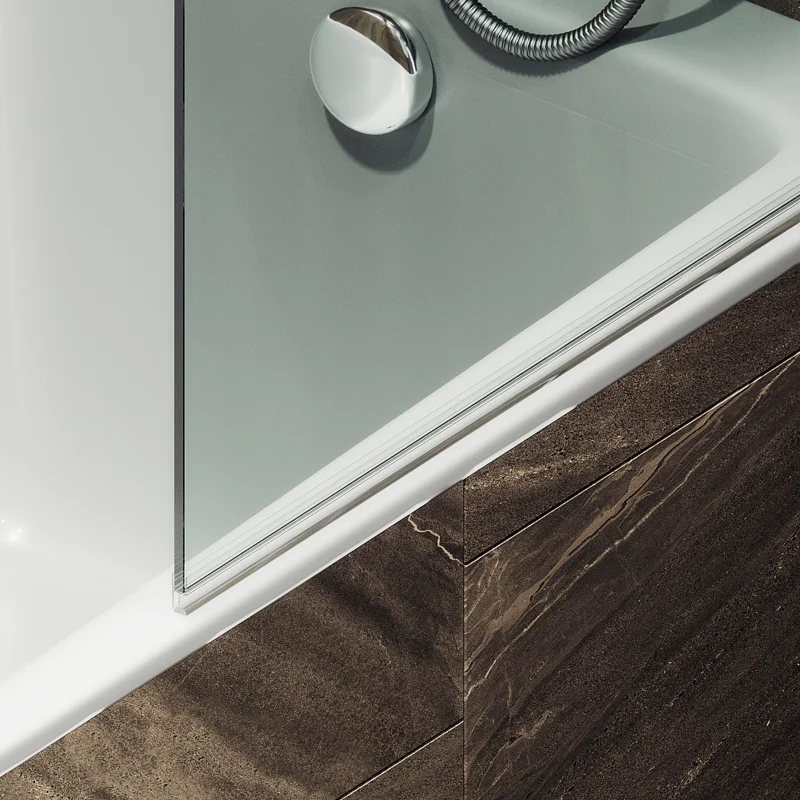 Шторка поворотная MaybahGlass на монопетле 1400*700 6 мм Бесцветное +Полотенцедержатель