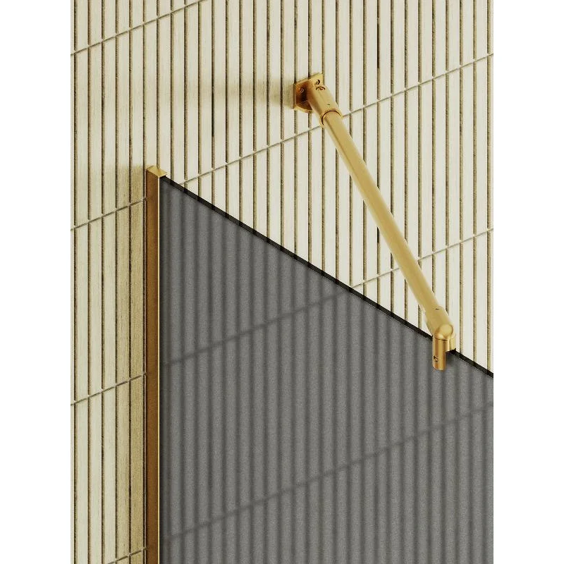 Душевая перегородка Maybah Glass MGD-730-3у 790x1950 в узком профиле Золото стекло графитовое матовое