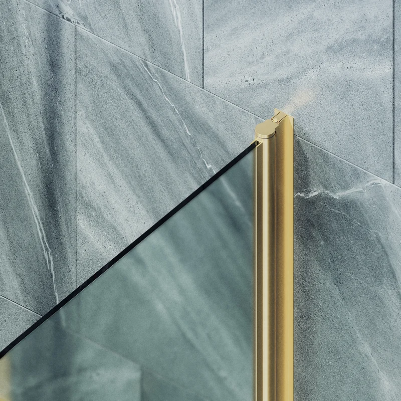 Шторка поворотная MaybahGlass на монопетле 1400*800 6 мм Сатин +Полотенцедержатель