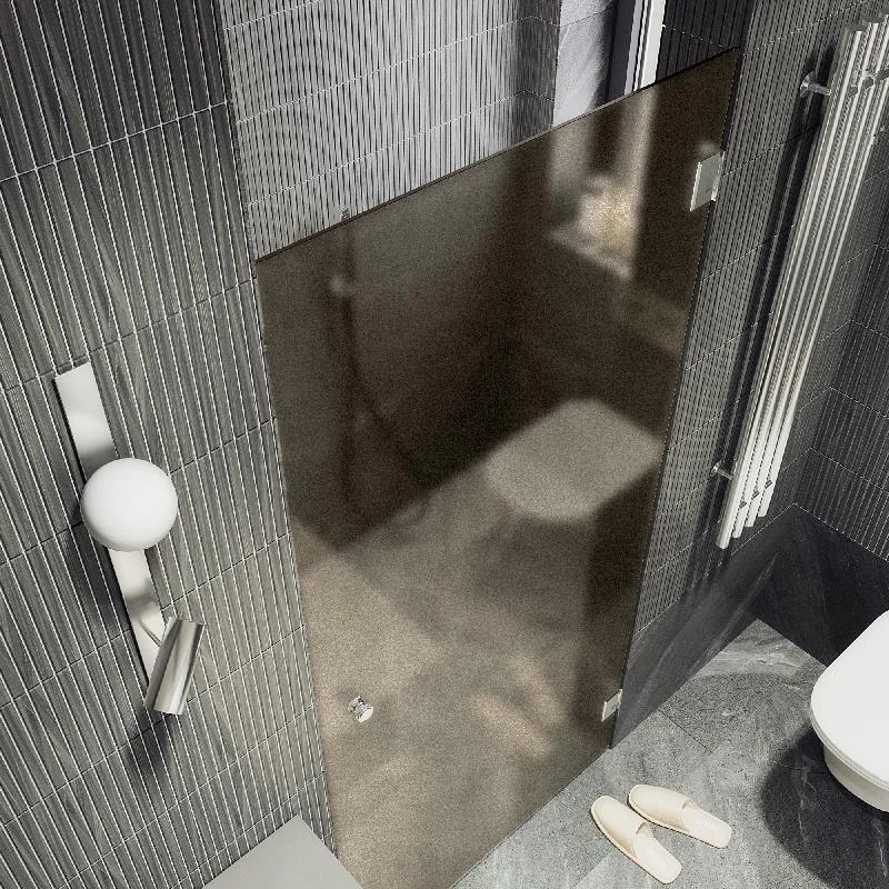 Душевая дверь Maybah Glass MGD-526-4 905x1950 на петлях Хром глянцевый стекло бронзовое матовое