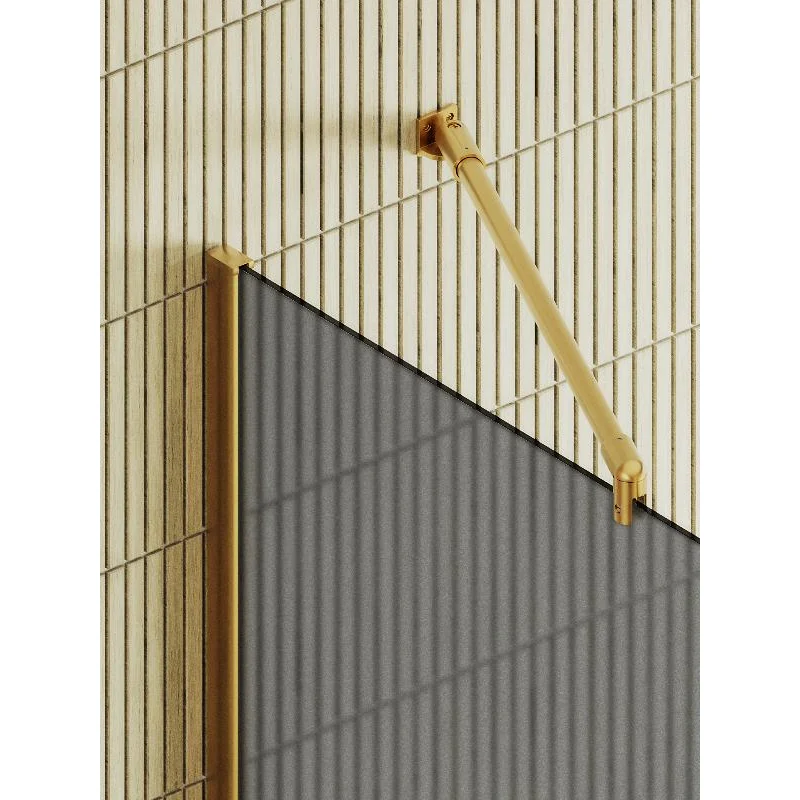 Душевая перегородка Maybah Glass MGD-730-3ш 790x1950 в широком профиле Золото стекло графитовое матовое