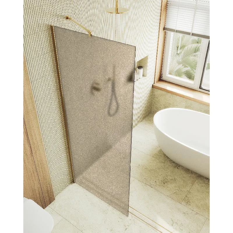 Душевая перегородка Maybah Glass MGD-697-3ш 790x1950 в широком профиле Золото стекло бронзовое матовое