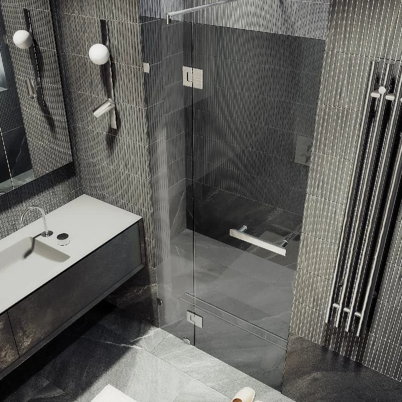 Душевая дверь MaybahGlass с добором на петлях 1950*900 Стекло 8 мм Графит