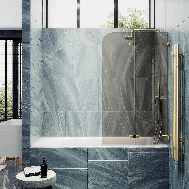 Шторка для ванны MaybahGlass складная 2 секции MaybahGlass 1400*515 Стекло 6 мм Бронза