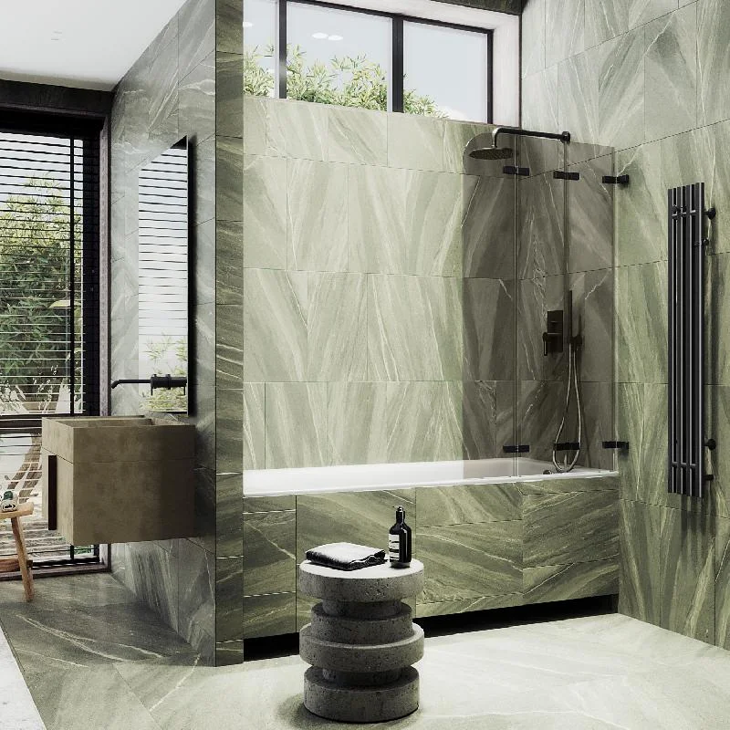 Шторка для ванны MaybahGlass складная 3 секции 1400*750 Стекло 6 мм Бронза