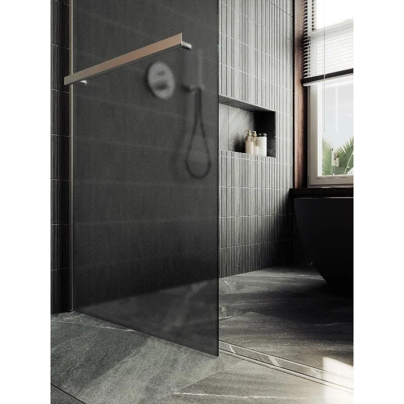 Душевая перегородка Maybah Glass MGD-730-5ш 790x1950 в широком профиле Хром матовый стекло графитовое матовое