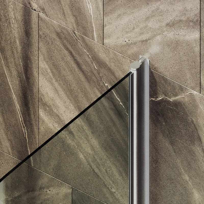 Шторка поворотная MaybahGlass на монопетле 1400*700 6 мм Бесцветное +Полотенцедержатель