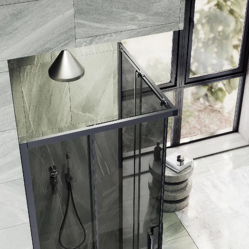 Душевой угол MaybahGlass , раздвижной ,6мм , Стекло Графит,100*100