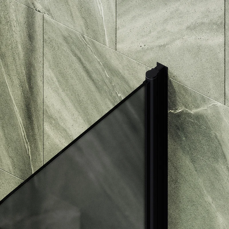 Шторка поворотная MaybahGlass на монопетле 1400*700 6 мм Графит матовый +Полотенцедержатель