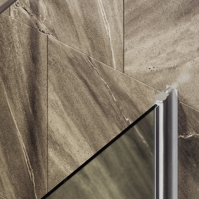 Шторка на ванну Maybah Glass MGV-610-5 500x1400 поворотная на монопетле Хром матовый стекло сатиновое