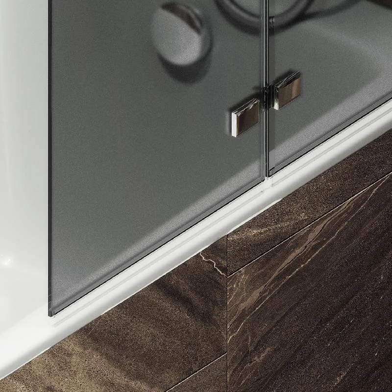 Шторка для ванны MaybahGlass складная 2 секции 1400*515 Стекло 6 мм Графит матовый