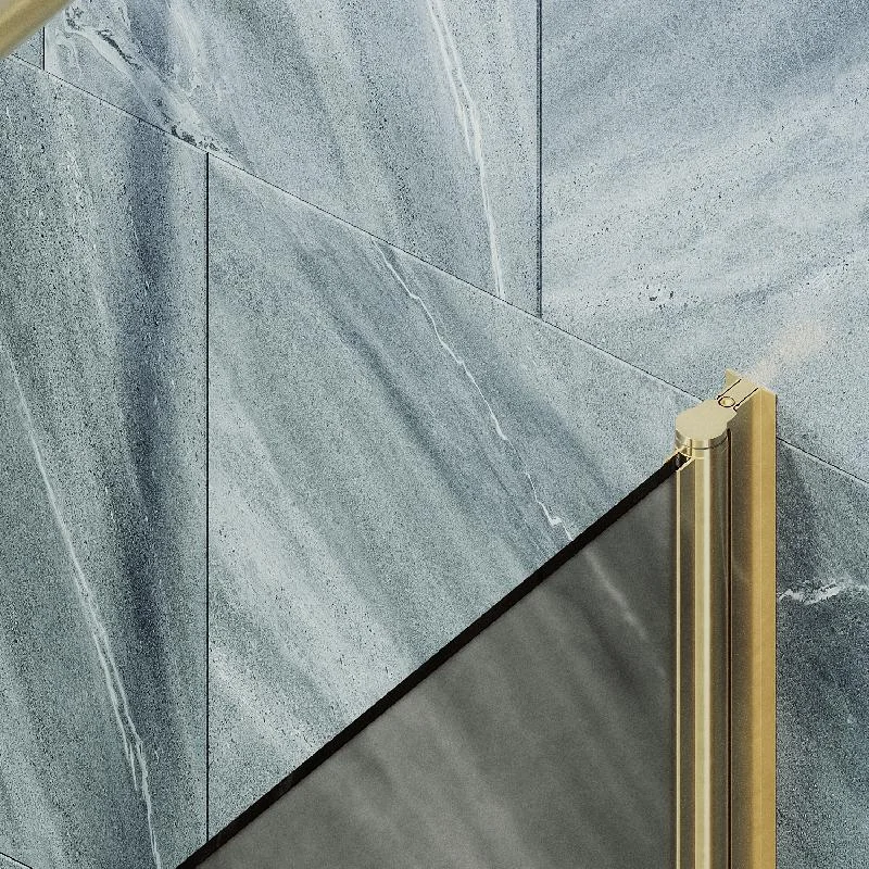 Шторка на ванну Maybah Glass MGV-625-3 800x1400 поворотная на монопетле Золото стекло бронзовое матовое