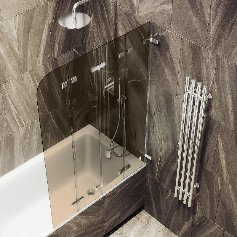 Шторка для ванны MaybahGlass складная 4 секции 1400*980 Стекло 6 мм Бронза