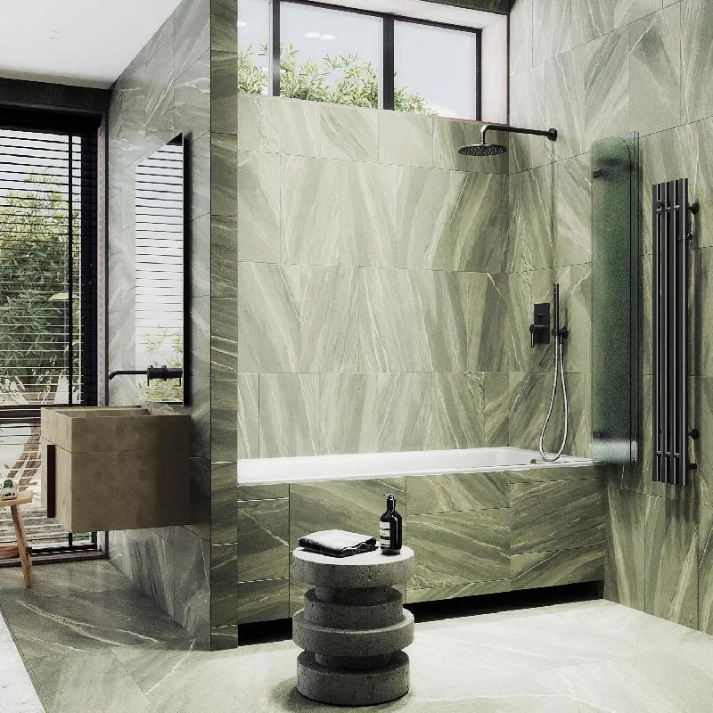 Шторка для ванны MaybahGlass складная 3 секции 1400*750 Стекло 6 мм Сатин