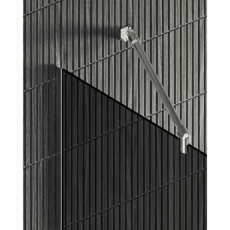 Душевая перегородка Maybah Glass MGD-698-5у 790x1950 в узком профиле Хром матовый стекло графитовое