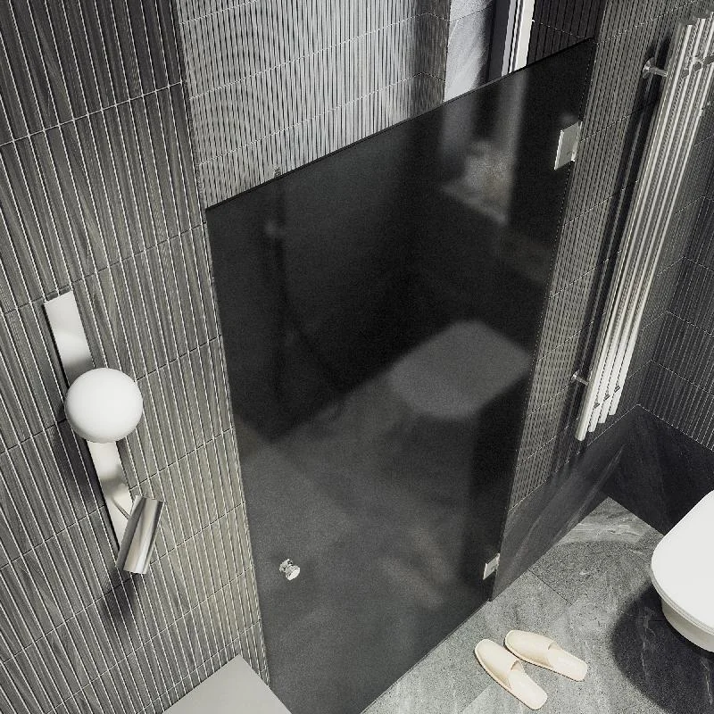 Душевая дверь Maybah Glass MGD-528-4 905x1950 на петлях Хром глянцевый стекло графитовое матовое