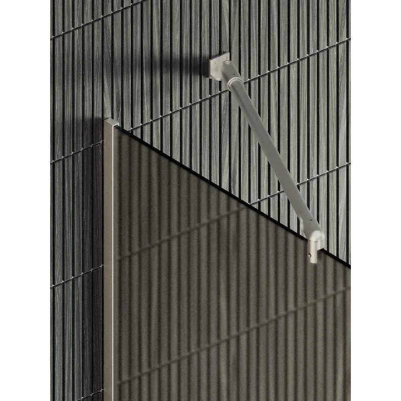 Душевая перегородка Maybah Glass MGD-728-5у 790x1950 в узком профиле Хром матовый стекло бронзовое матовое