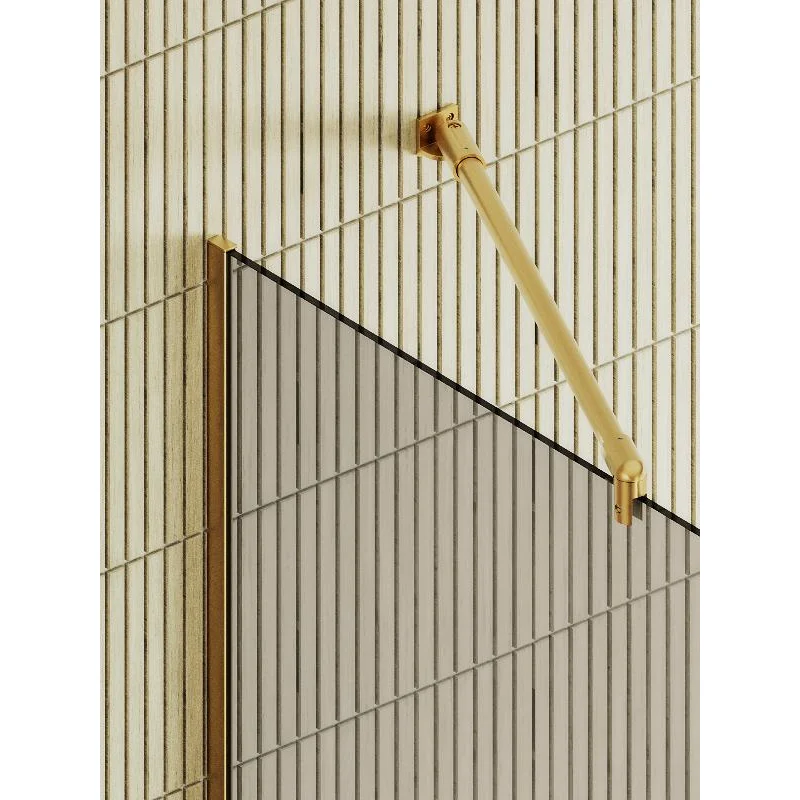Душевая перегородка Maybah Glass MGD-727-3у 790x1950 в узком профиле Золото стекло бронзовое