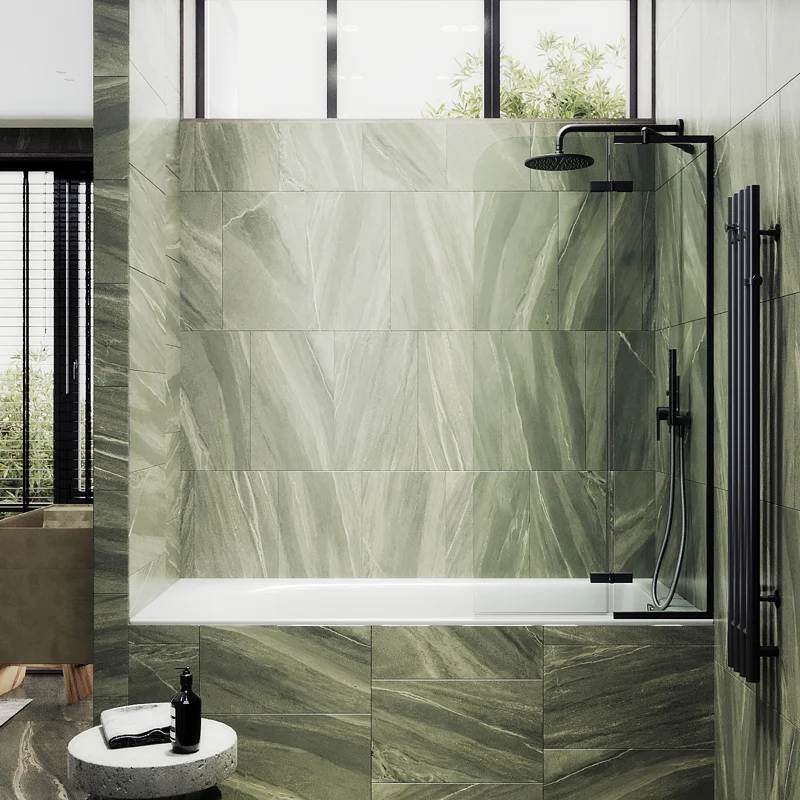 Шторка поворотная MaybahGlass с добором 1400*990 6 мм Бесцветное