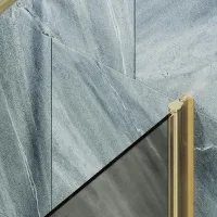 Шторка на ванну Maybah Glass MGV-617-3 700x1400 поворотная на монопетле Золото стекло бронзовое матовое