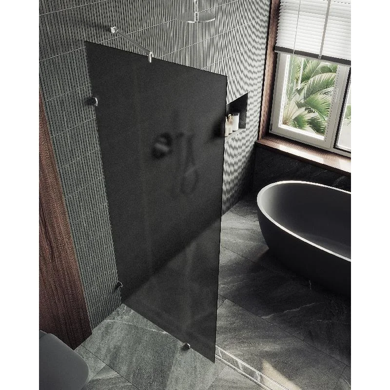 Душевая перегородка Maybah Glass MGD-271-4 790x1950 коннектор стена-стекло Хром глянцевый стекло графитовое матовое