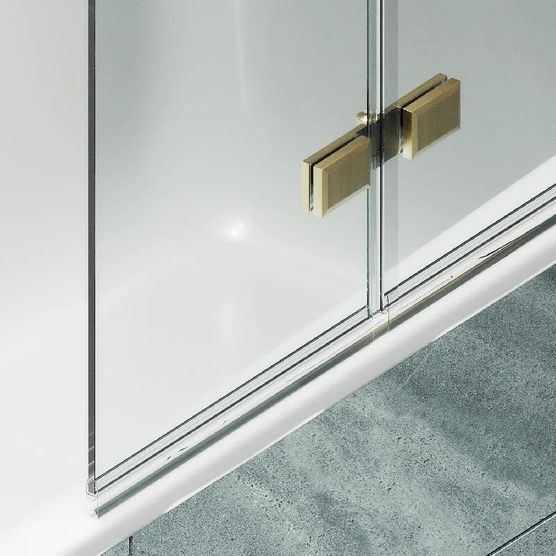 Шторка для ванны MaybahGlass складная 4 секции 1400*980 Стекло 6 мм Бесцветное