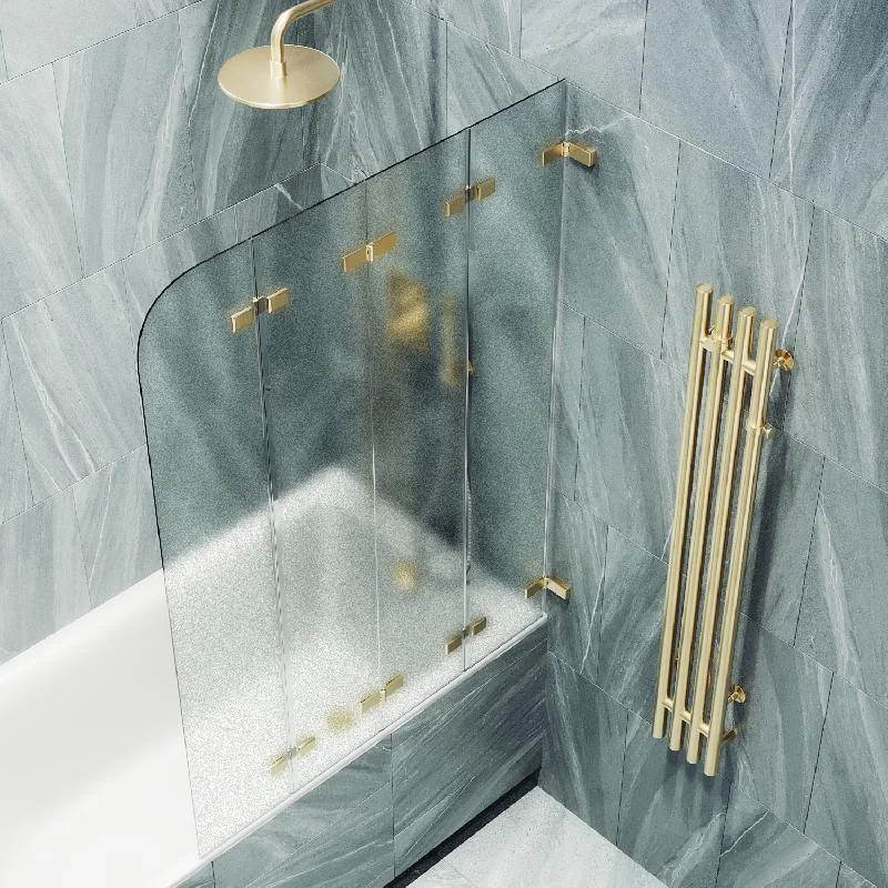 Шторка для ванны MaybahGlass складная 4 секции 1400*980 Стекло 6 мм Сатин