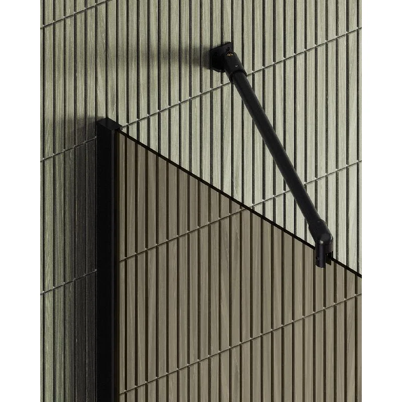 Душевая перегородка Maybah Glass MGD-696-6ш 790x1950 в широком профиле Черный стекло бронзовое