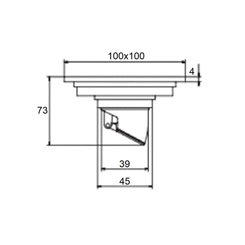 Душевой трап Orange TR01-007b, 100х100, черный
