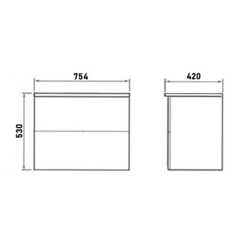 Orange Otto Ot-75TuMDF Тумба под раковину подвесная, столешница МДФ