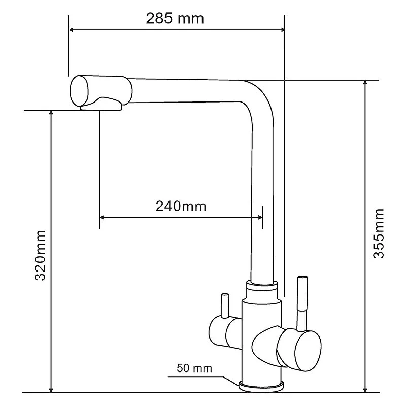 Orange Boni M15-008ni смеситель для кухни однорычажный с каналом для питьевой воды, никель