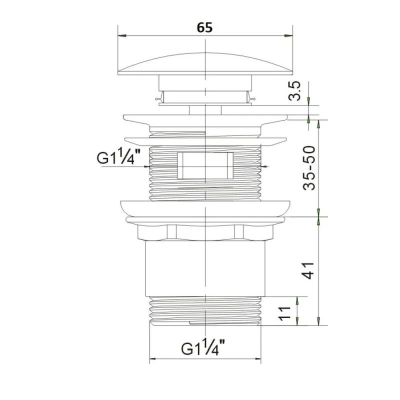 Донный клапан Orange X1-004br с переливом, бронза