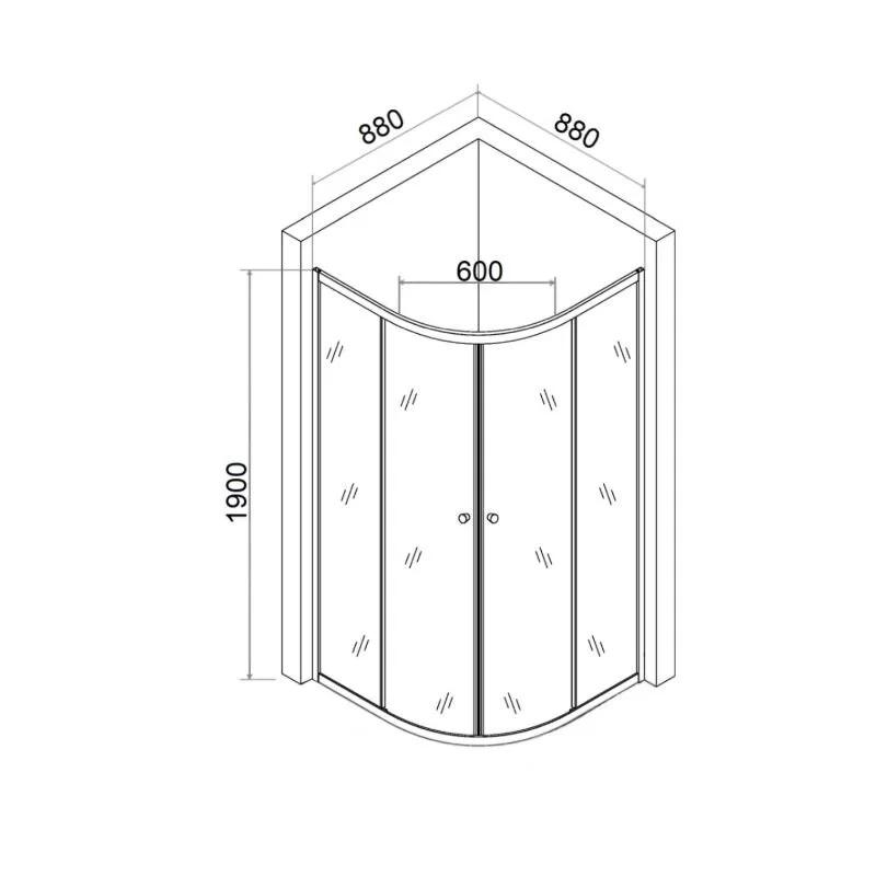 Orange E01-090TB/G душевой уголок без поддона 88х88, матовый черный