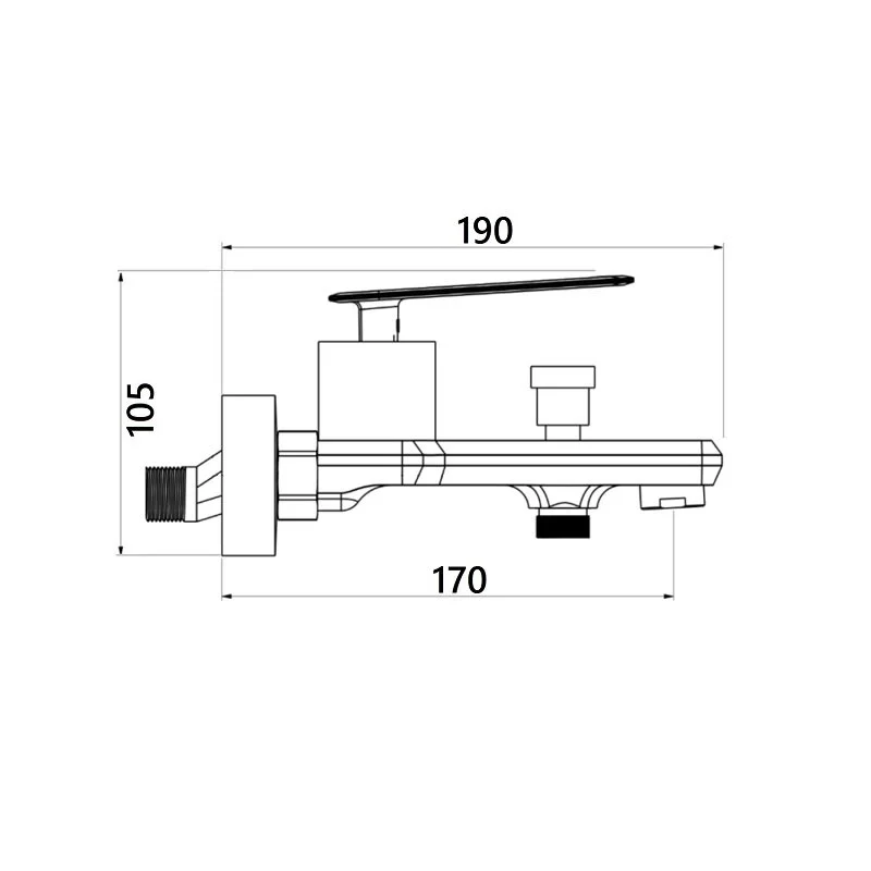 Orange Line M06-100cr смеситель для ванны/душа однорычажный, хром