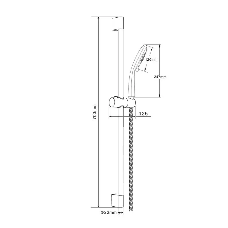 Orange O-Shower OS806cr Душевой гарнитур, штанга 700 мм, лейка 3 режима, шланг 1,5 м, хром