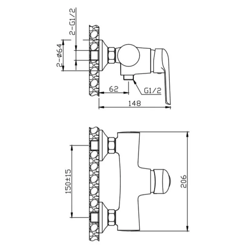 Orange Tony M54-200ni смеситель для душа однорычажный, никель