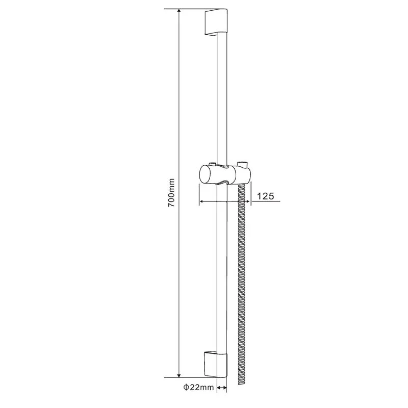 Orange ORANGE OS8 Душевая штанга 700 мм, шланг 1,5 м, хром