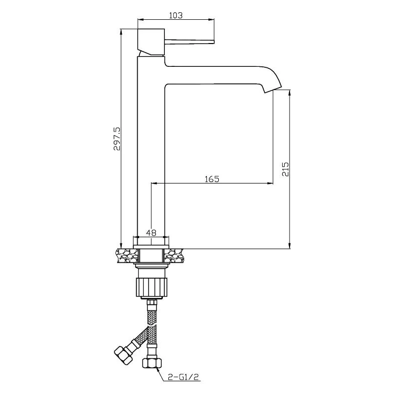 Orange Karl M05-121cr смеситель для накладной раковины однорычажный высокий, хром