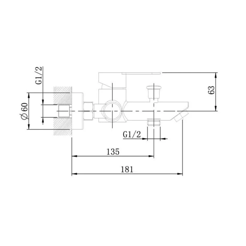 Orange Steel M99-100ni смеситель для ванны/душа однорычажный, никель