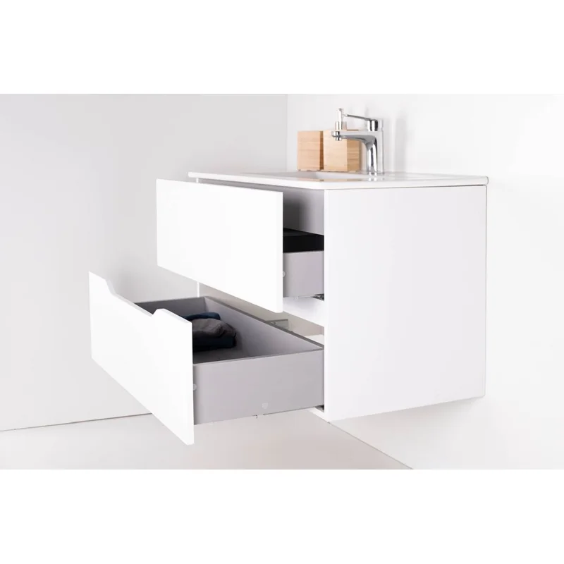 Orange Line Li-100Tuw+Ra тумба с раковиной подвесная, белый матовый