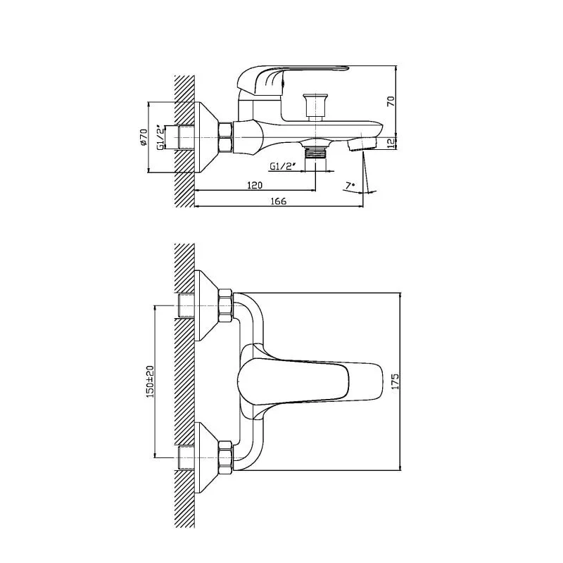 Orange Iris M41-100cr смеситель для ванны/душа однорычажный с душевым набором, хром