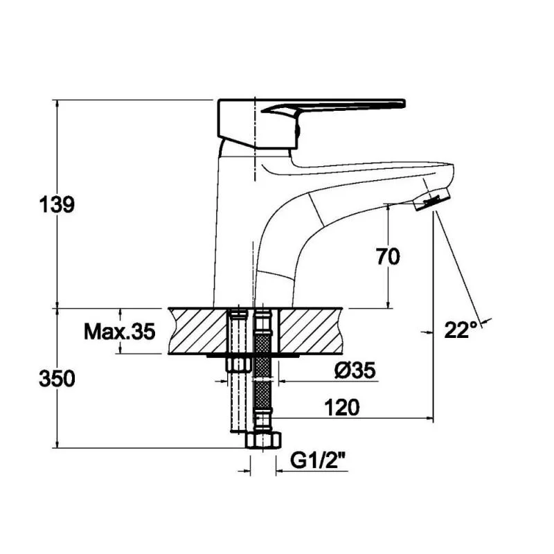Orange Otto M22-022cr смеситель для раковины однорычажный с гигиеническим набором, хром
