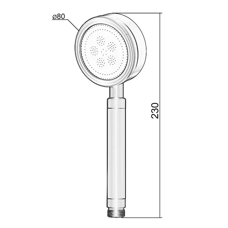 Лейка для душа Orange LM33PDb 80 мм 1 режим, черный