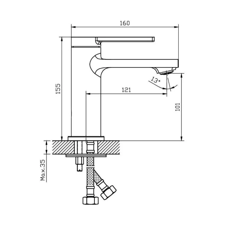 Orange Splito M36-021cr смеситель для раковины однорычажный, хром