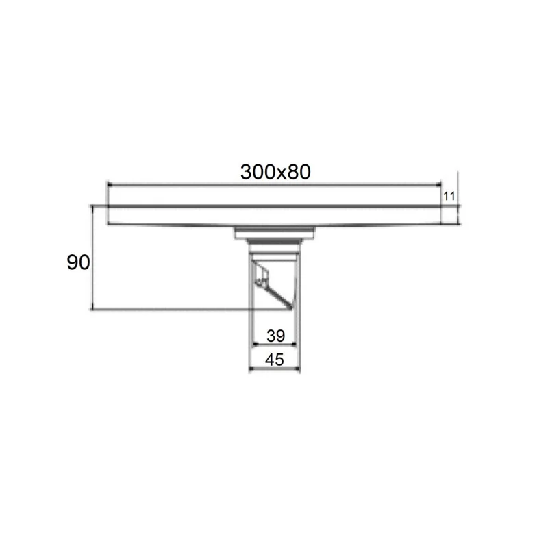 Душевой трап Orange TR01-010ni, 80х300, никель