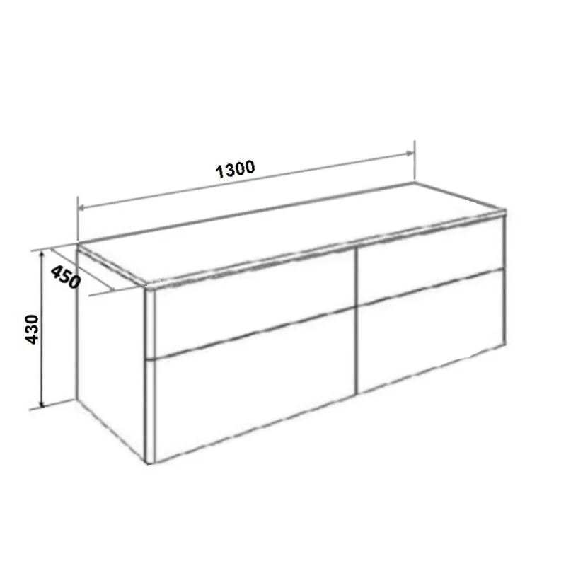 Orange Otto Ot-130TuMDF Тумба под раковину подвесная, столешница МДФ