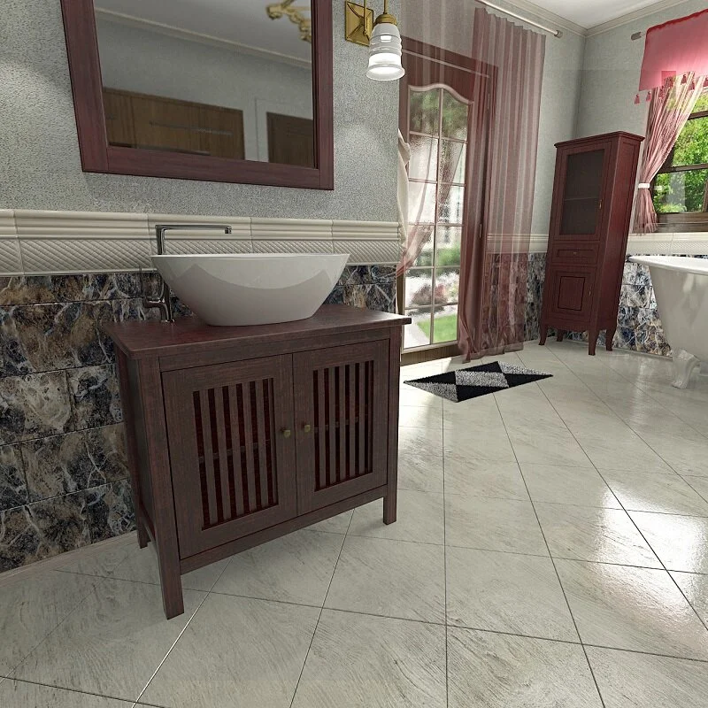 Orange Capri OCN-75TU Тумба под раковину напольная, столешница массив березы, орех