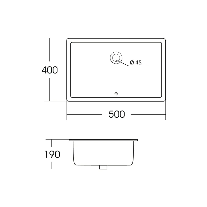 Orange B02-500W раковина встраиваемая снизу санфарфор, белый глянец