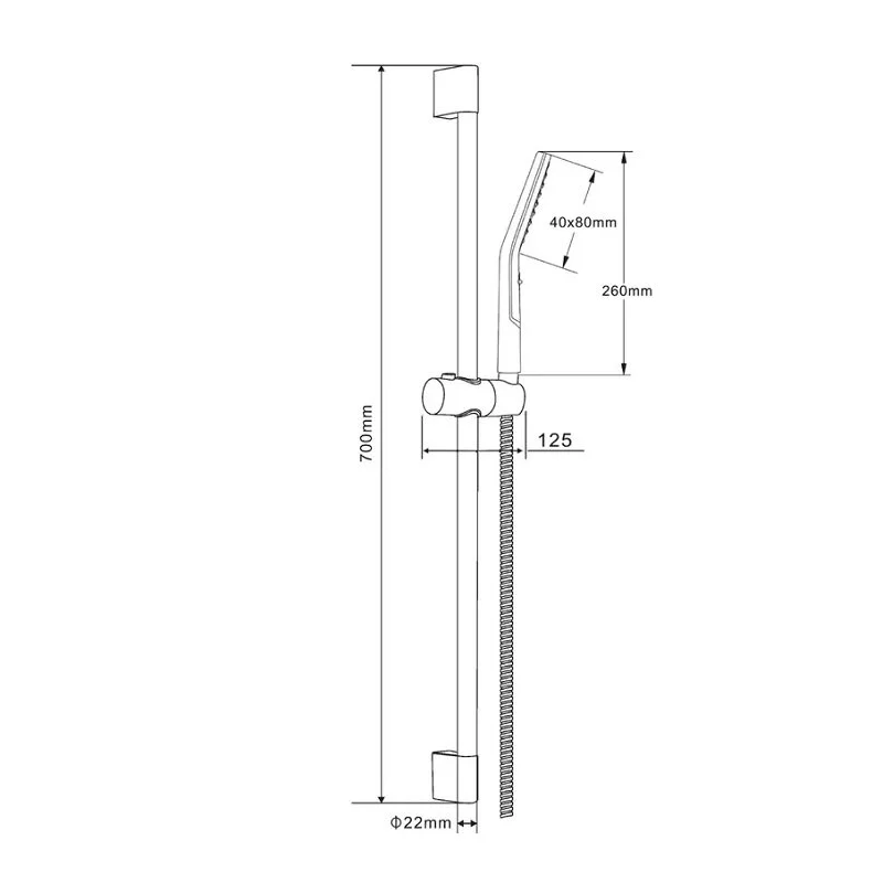 Orange O-Shower OS810cr Душевой гарнитур, штанга 700 мм, лейка 2 режима, шланг 1,5 м, хром